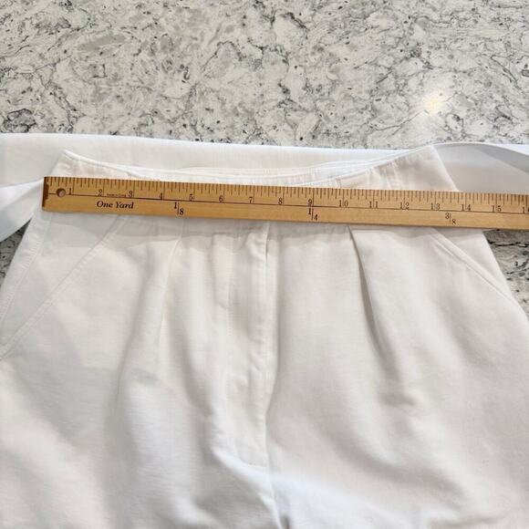 Tibi Shorts Women’s Size 2 White Cotton Tie High Waist - Picture 7 of 14